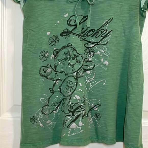 2010s CareBears Lucky Bear Green Top, Small - Picture 3 of 6